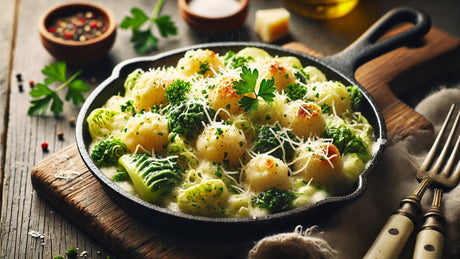 Vegetarische Gnocchi-Pfanne mit Wirsing und Frischkäse