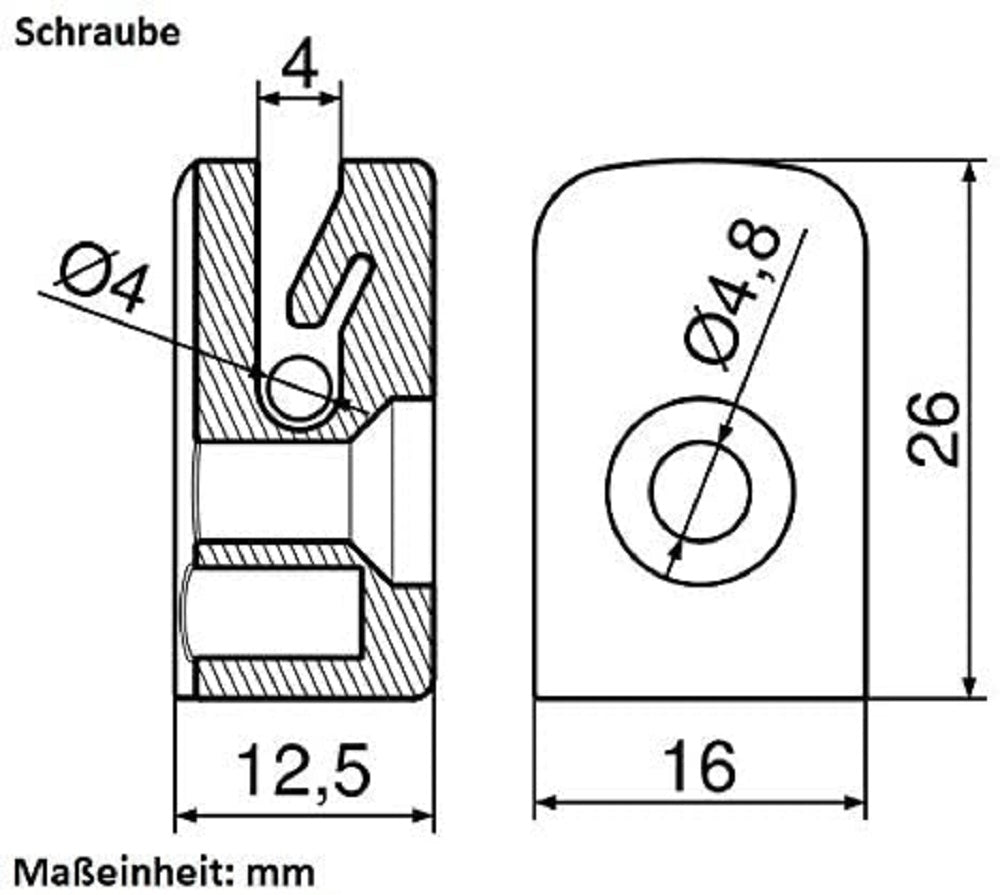 Drahthalter mit Schraube Spanndrahthalter 16mm x 26mm – HaGa-Welt