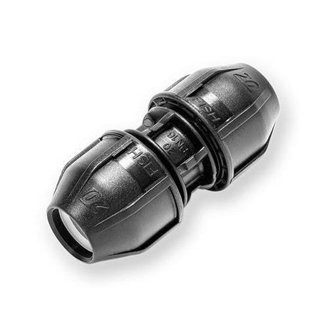 PE Kupplung 20mm x 20mm Druck 16bar zur Verbindung von PE-Rohren 20-E – HaGa-Welt
