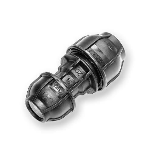 PE Kupplung reduziert 20mm x 16mm Druck 10 bar zur Verbindung von PE-Rohren 20-B – HaGa-Welt