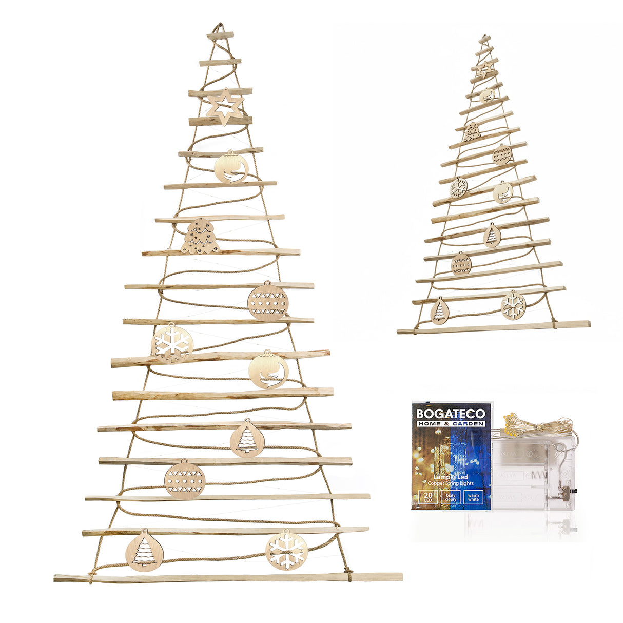 Weihnachtsbaum ECO Holz mit Deko klein – HaGa-Welt