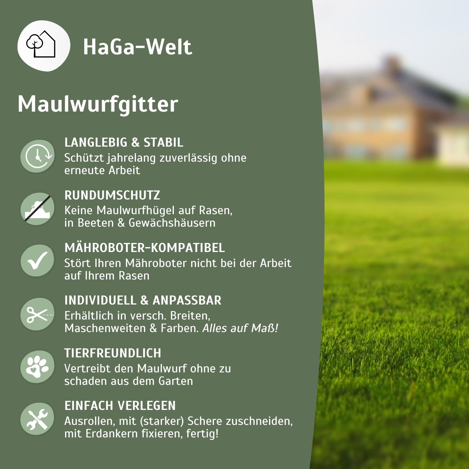 Premium Maulwurfgitter – tierfreundliche Art zum Maulwurf vertreiben – HaGa-Welt