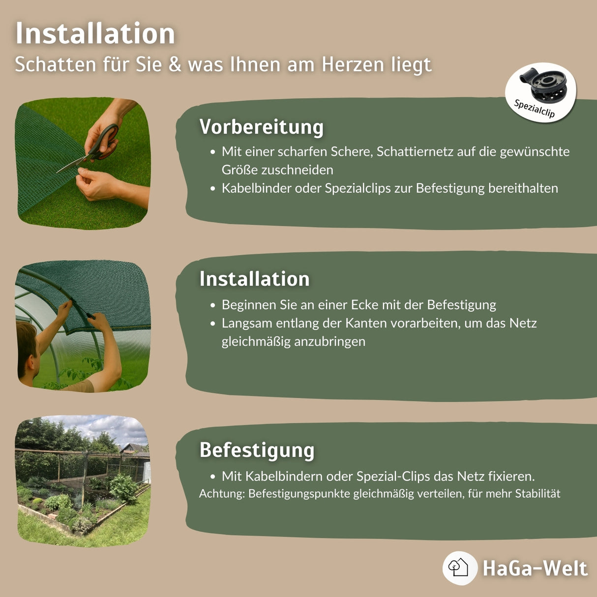 Schattiernetz – Sonnenschutz für Gewächshäuser und Pflanzen – HaGa-Welt