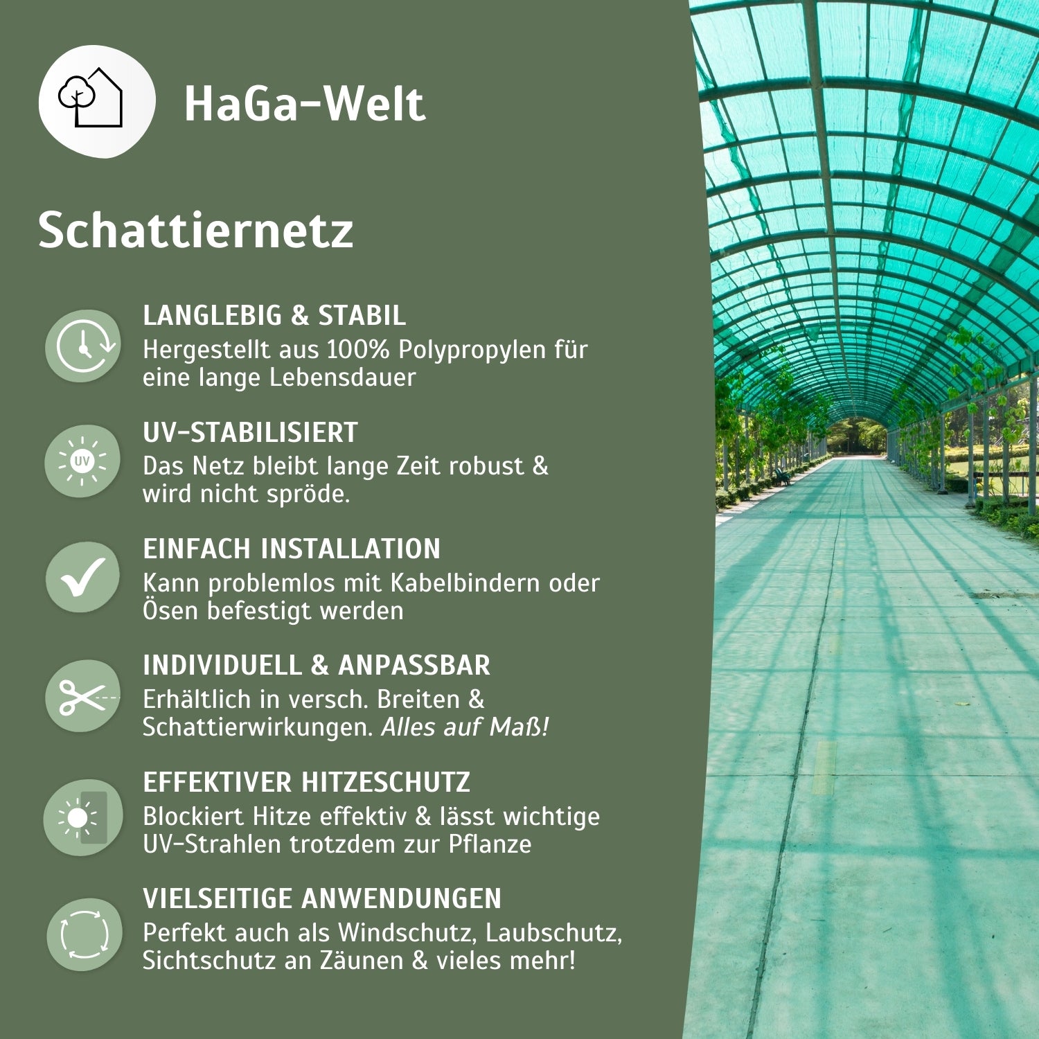 Schattiernetz – Sonnenschutz für Gewächshäuser und Pflanzen – HaGa-Welt
