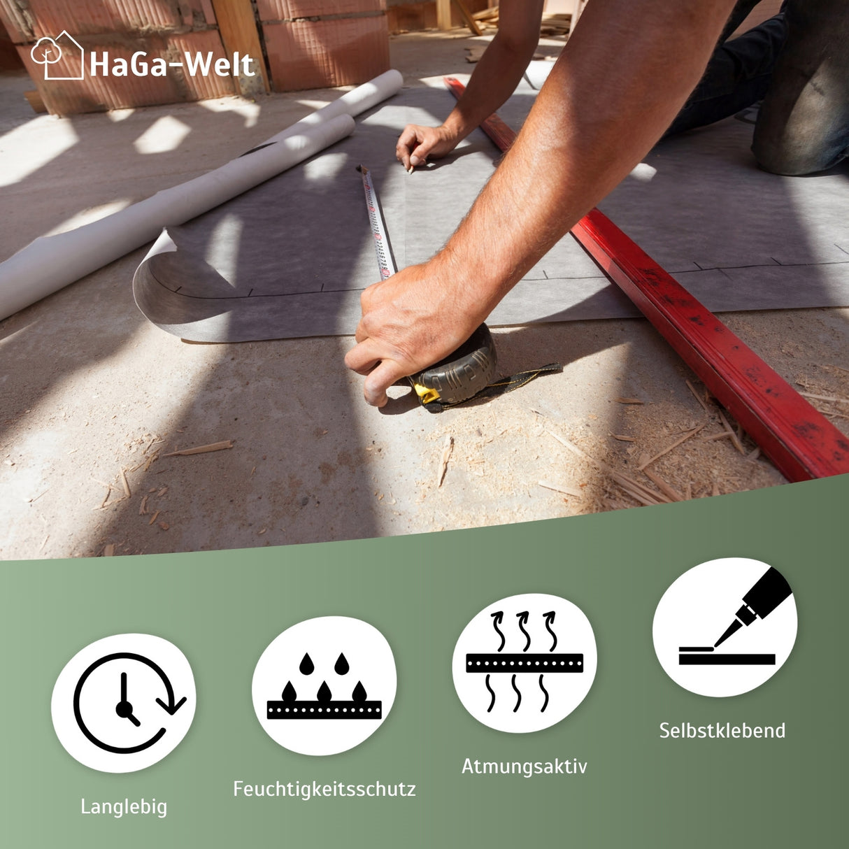 Antikondensvlies 95 g/m² 1,2m Breite Meterware selbstklebend, effektiver Schutz vor Feuchtigkeit – HaGa-Welt