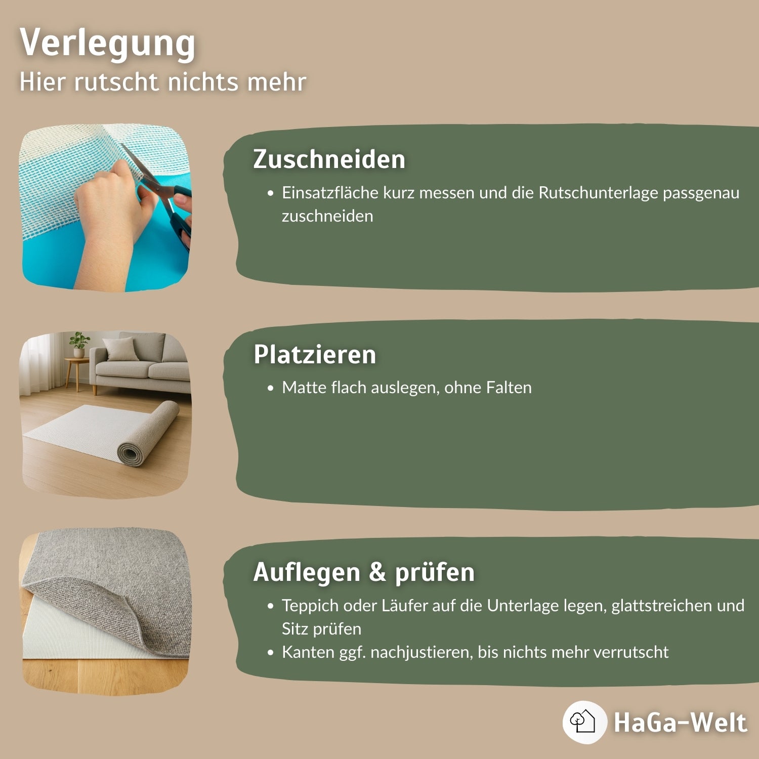 Antirutschmatte - perfekte Teppich Unterlage die nicht verrutscht – HaGa-Welt