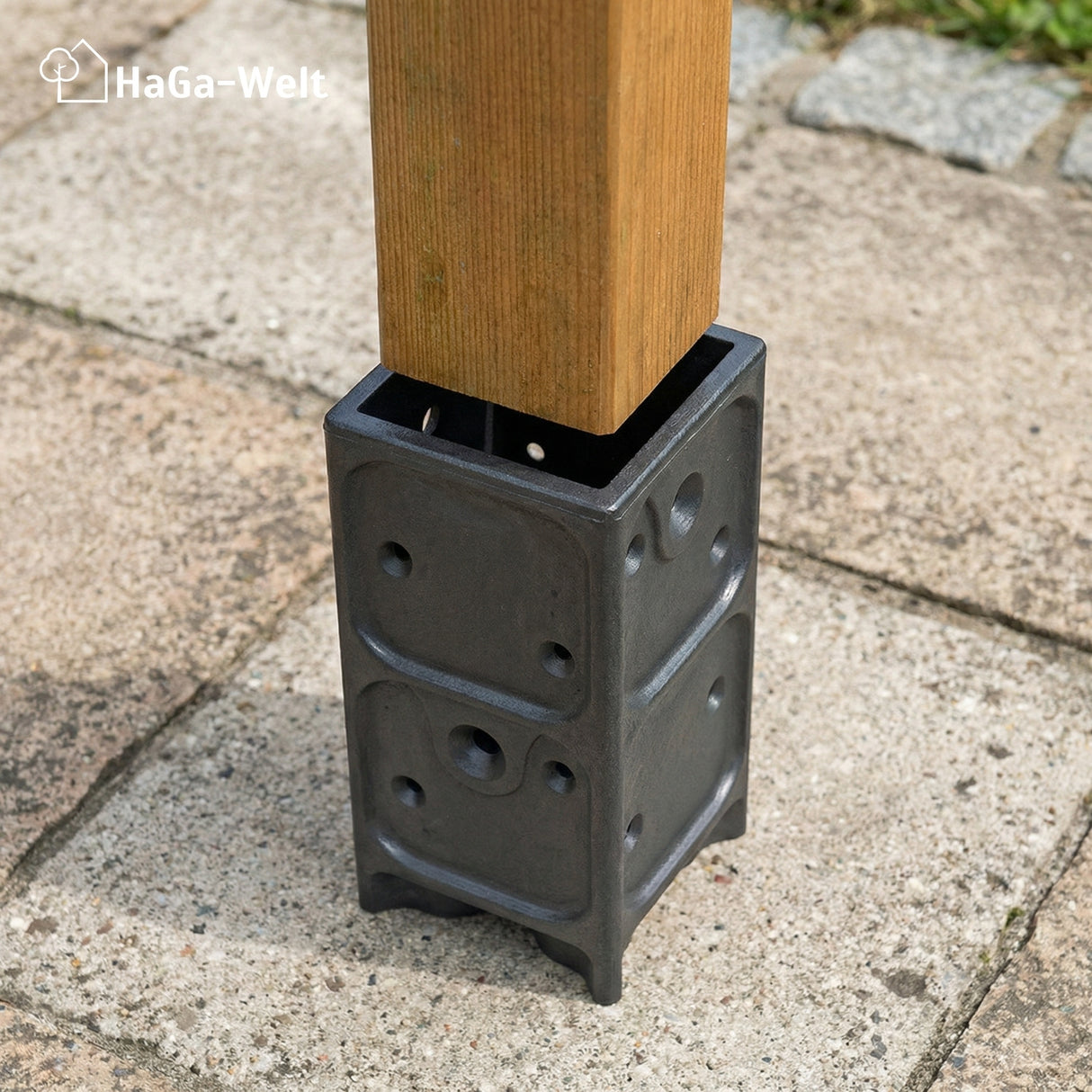 Aufschraubhülse für Holzpfosten 7x7cm Pfostenanker Pfostenanker – HaGa-Welt
