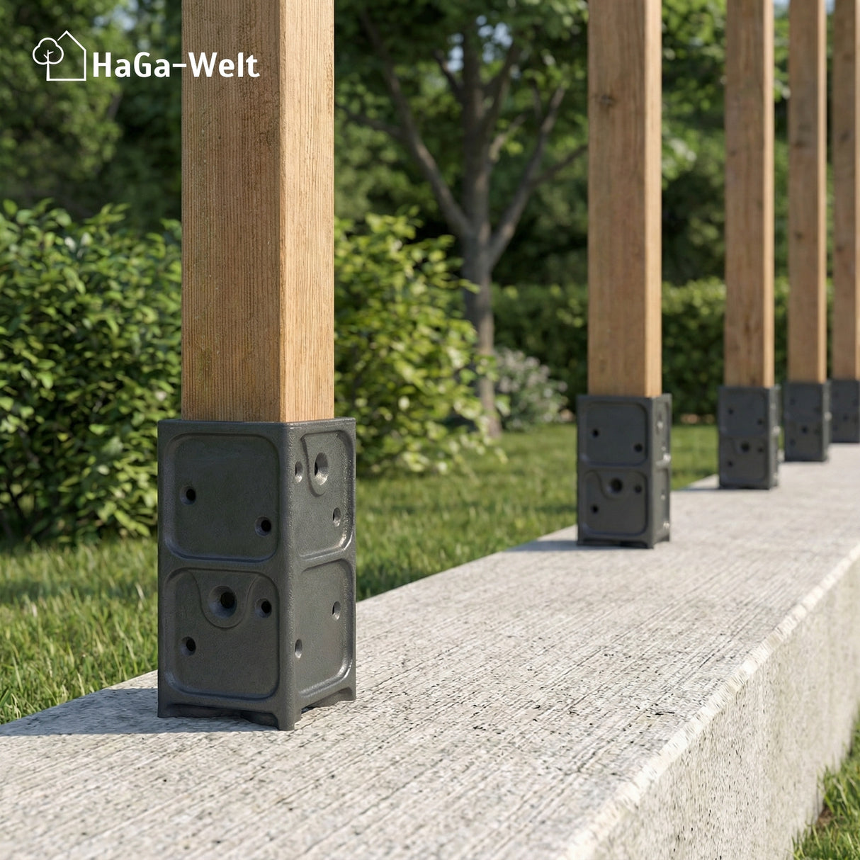 Aufschraubhülse für Holzpfosten 7x7cm Pfostenanker Pfostenanker – HaGa-Welt