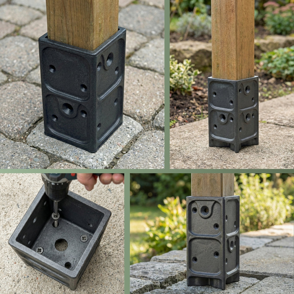 Aufschraubhülse für Holzpfosten 7x7cm Pfostenanker Pfostenanker – HaGa-Welt