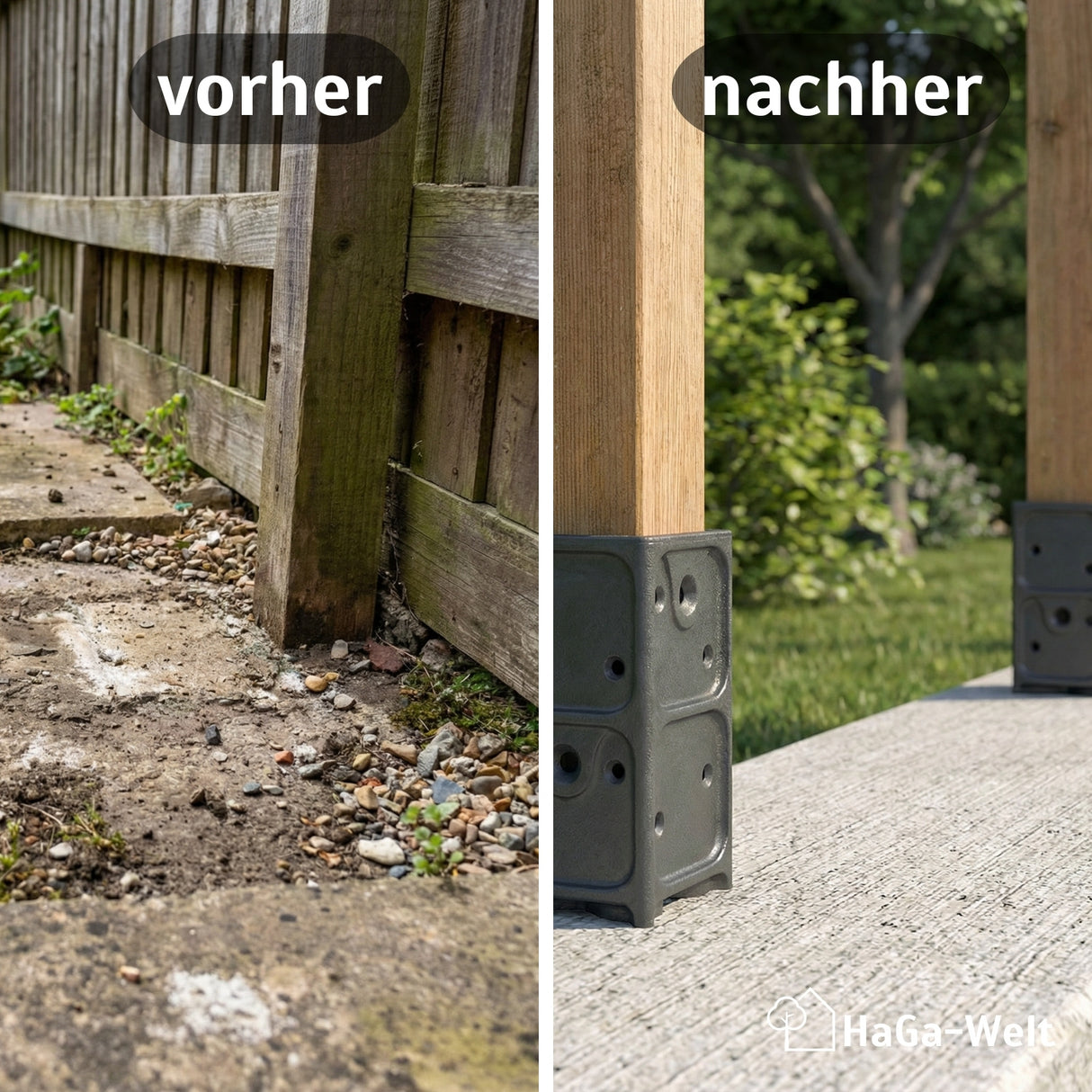 Aufschraubhülse für Holzpfosten 7x7cm Pfostenanker Pfostenanker – HaGa-Welt