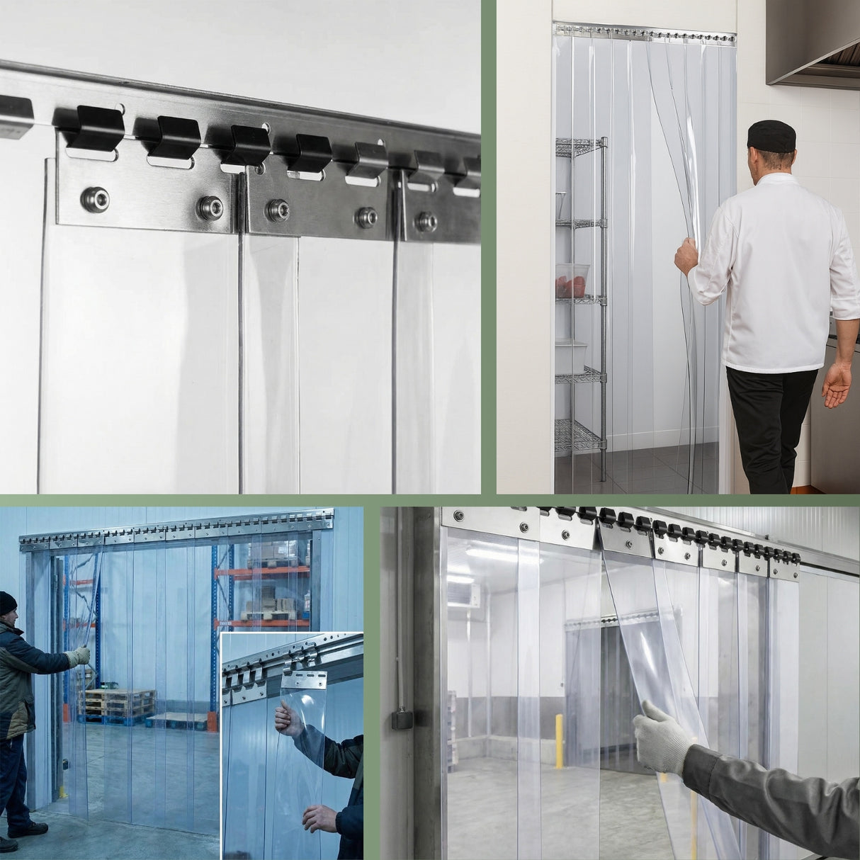 Plaque de montage de différentes longueurs pour stores à lamelles et rideaux à lanières en PVC