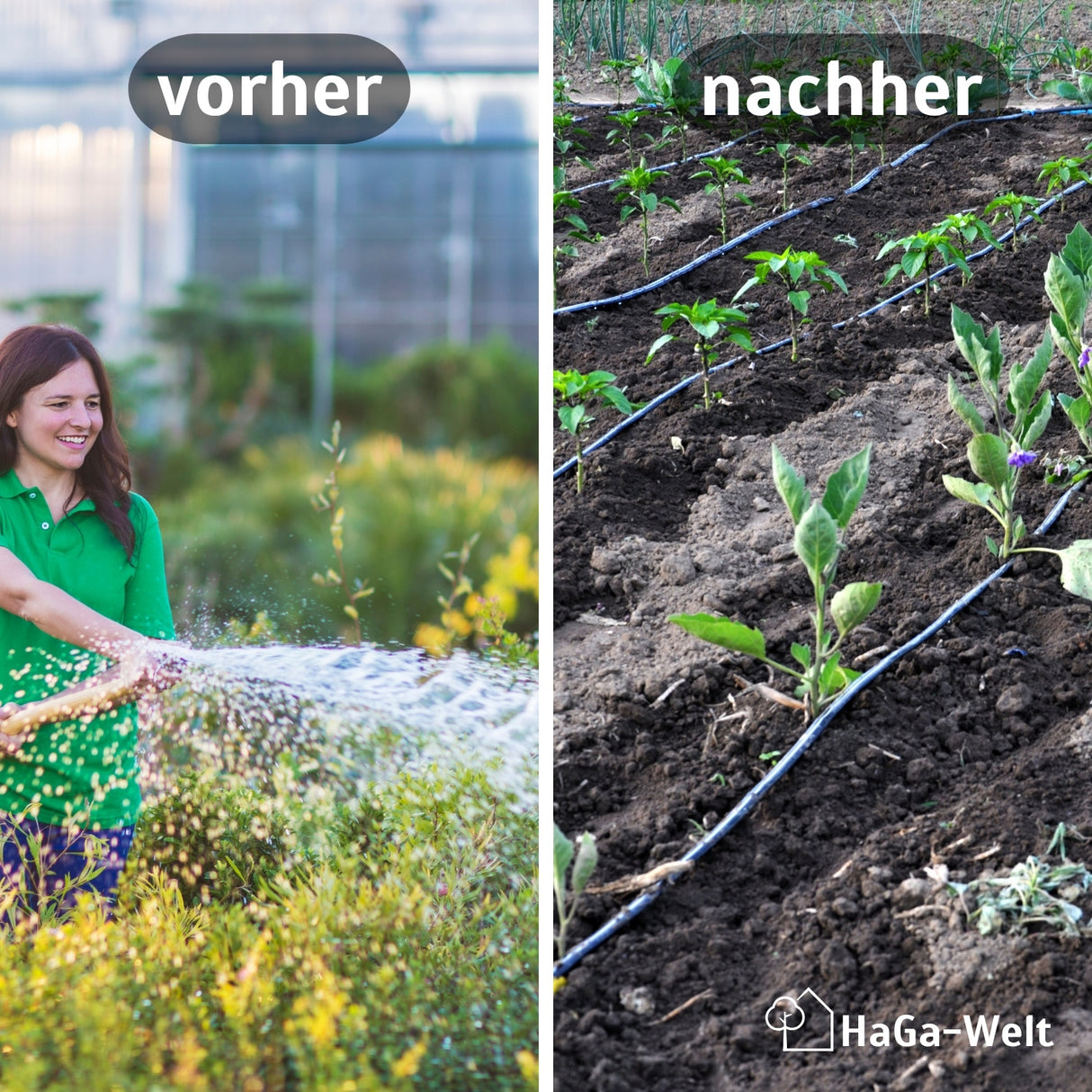 HaGa® Bewässerungsset mit oder ohne Druckkompensierung Tropfschlauch inkl. Zubehör – HaGa-Welt