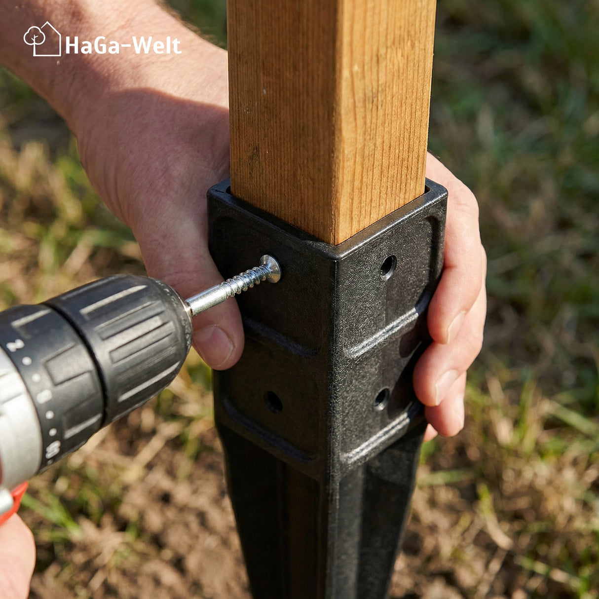 Bodeneinschlaghülse für Holzpfosten 7x7cm Pfostenhalter – HaGa-Welt