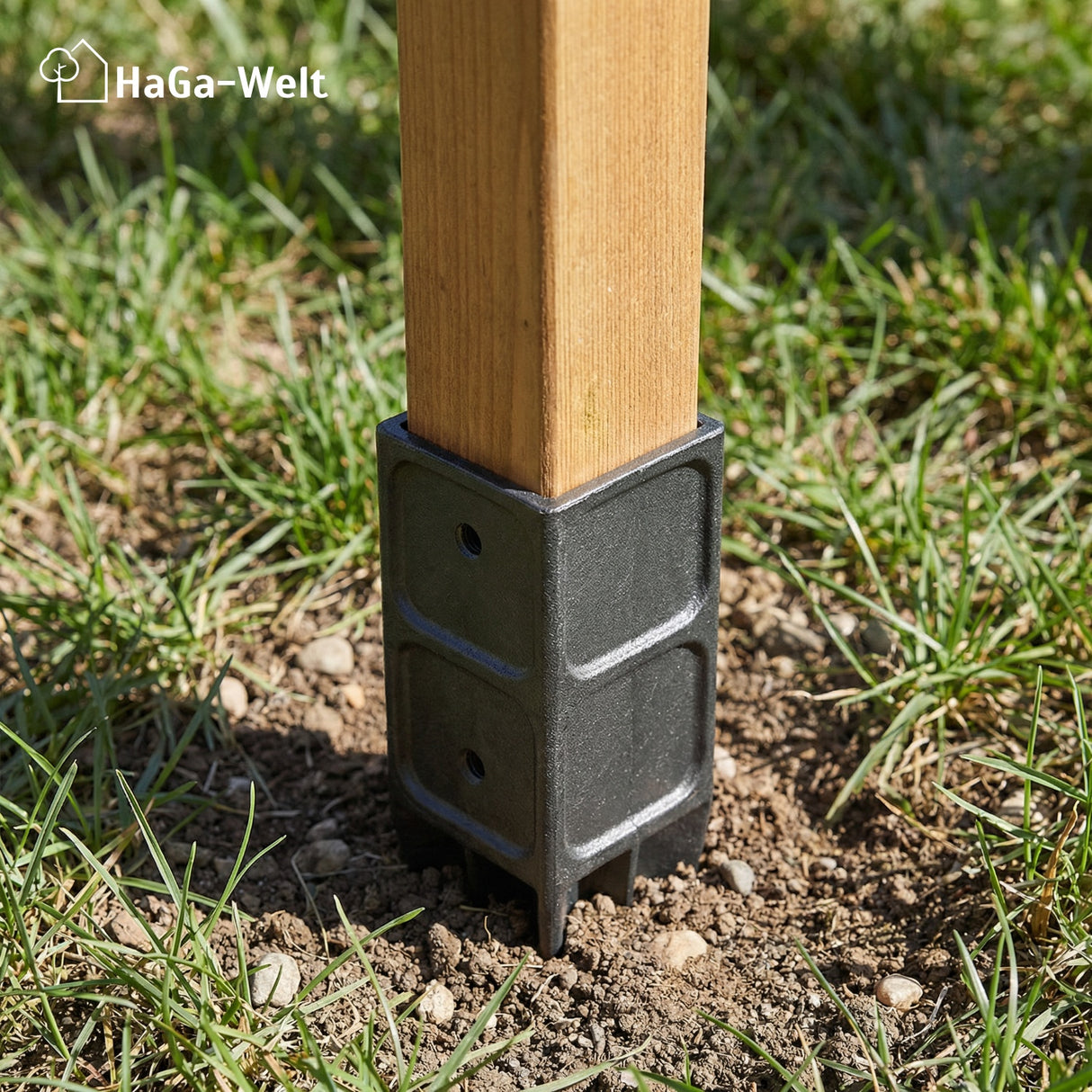 Bodeneinschlaghülse für Holzpfosten 7x7cm Pfostenhalter – HaGa-Welt