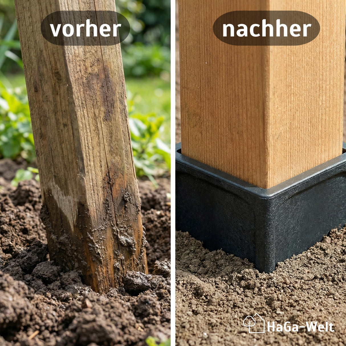 Bodeneinschlaghülse für Holzpfosten 7x7cm Pfostenhalter – HaGa-Welt