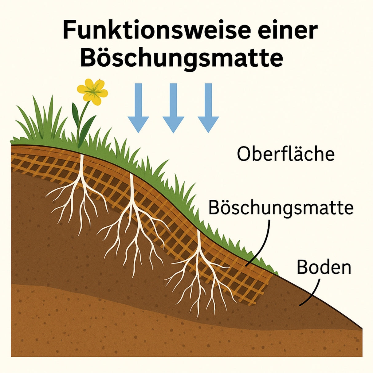 Böschungsmatte – effektiver und nachhaltiger Schutz vor Bodenerosion
