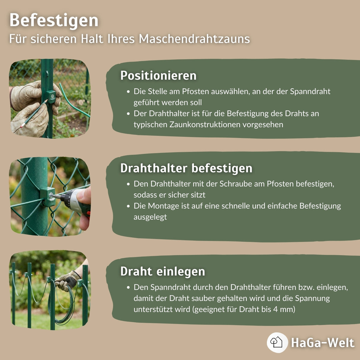 Drahthalter mit Schraube Spanndrahthalter 16mm x 26mm – HaGa-Welt