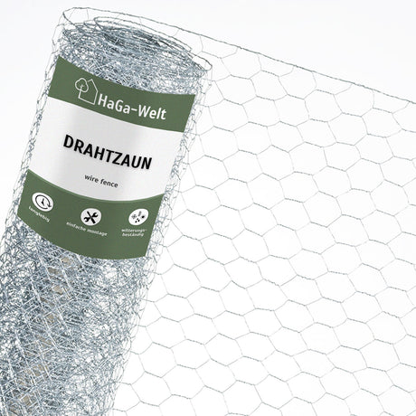 Hühnerzaun Maschendrahtzaun verzinkt Geflügelzaun Hundezaun 30mmx30mm – HaGa-Welt