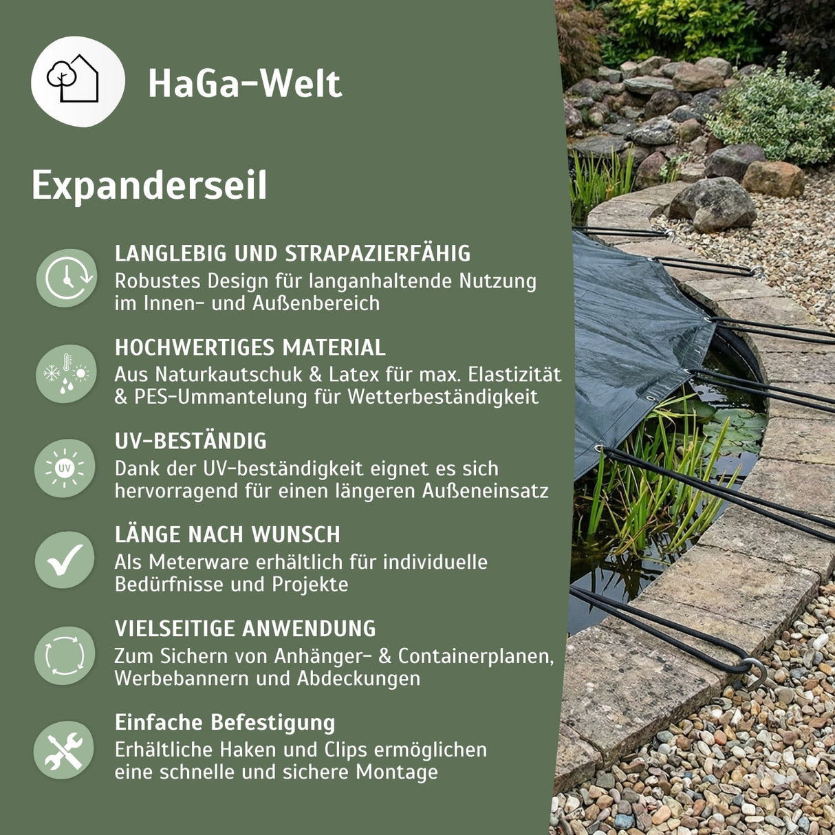 Expanderseil – elastisches Seil für flexible Befestigung – HaGa-Welt