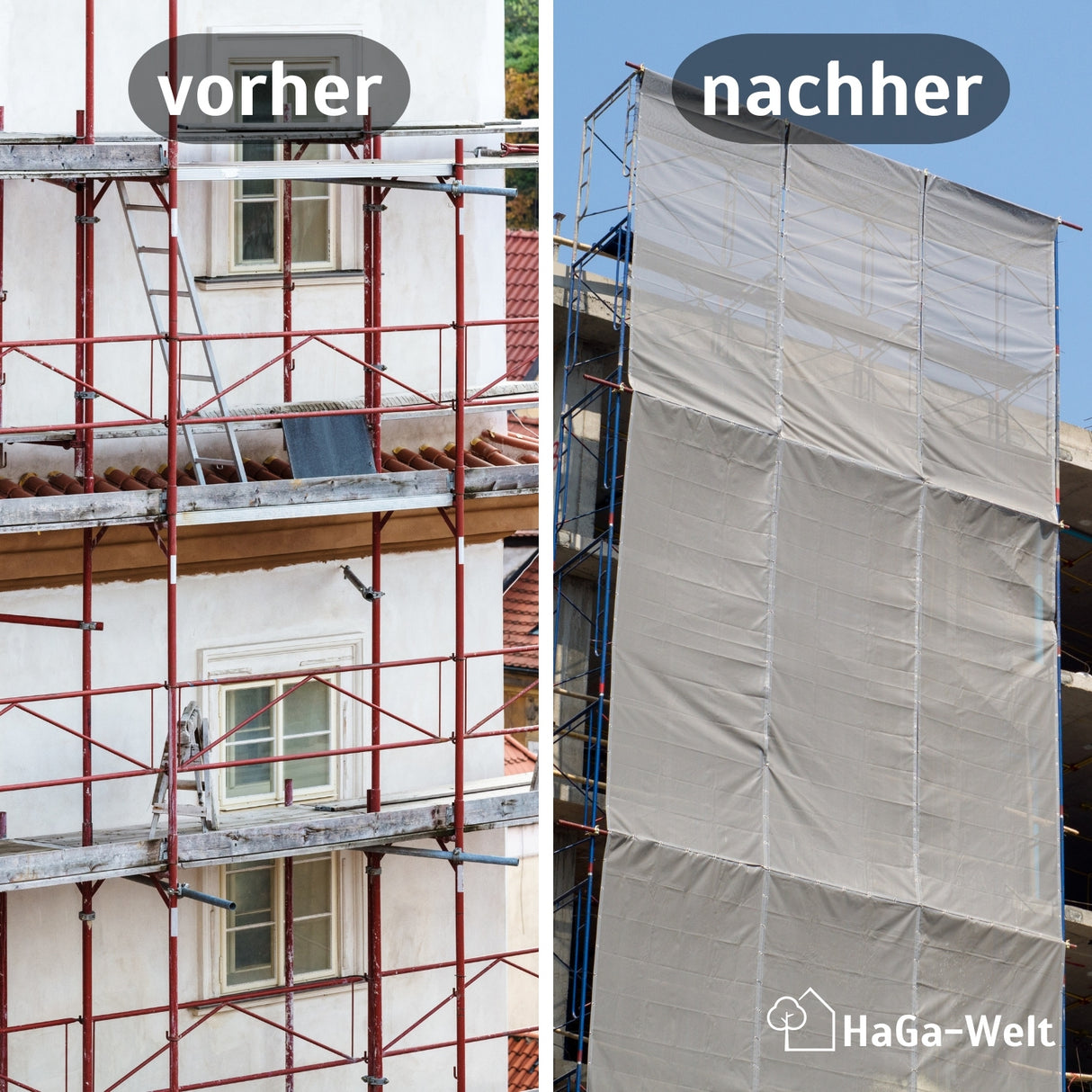 Gerüstschutznetz in 2,6m Breite Meterware Schutzabdeckung Schutznetz Weiß – HaGa-Welt