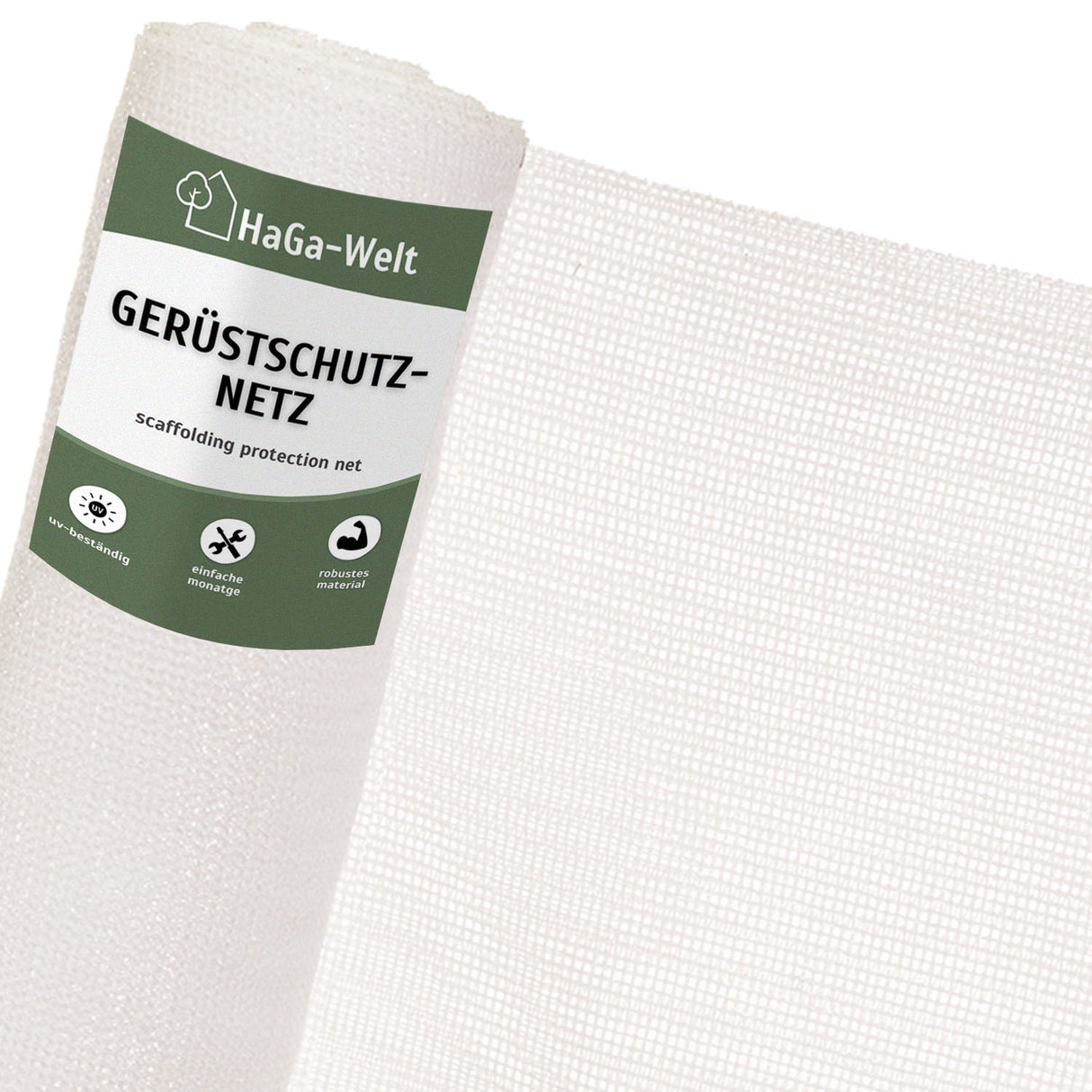Gerüstschutznetz in 2,6m Breite Meterware Schutzabdeckung Schutznetz Weiß – HaGa-Welt