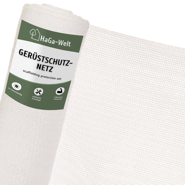 Gerüstschutznetz in 2,6m Breite Meterware Schutzabdeckung Schutznetz Weiß – HaGa-Welt