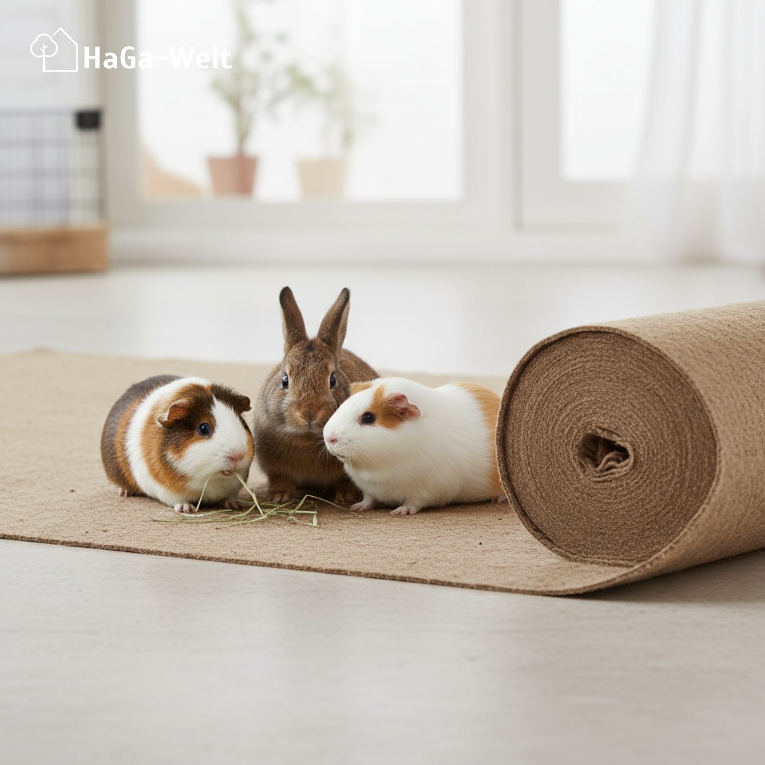 Hanfmatte - atmungsaktive Hanfmatte, perfekte Unterlage für Kleintierstreu – HaGa-Welt