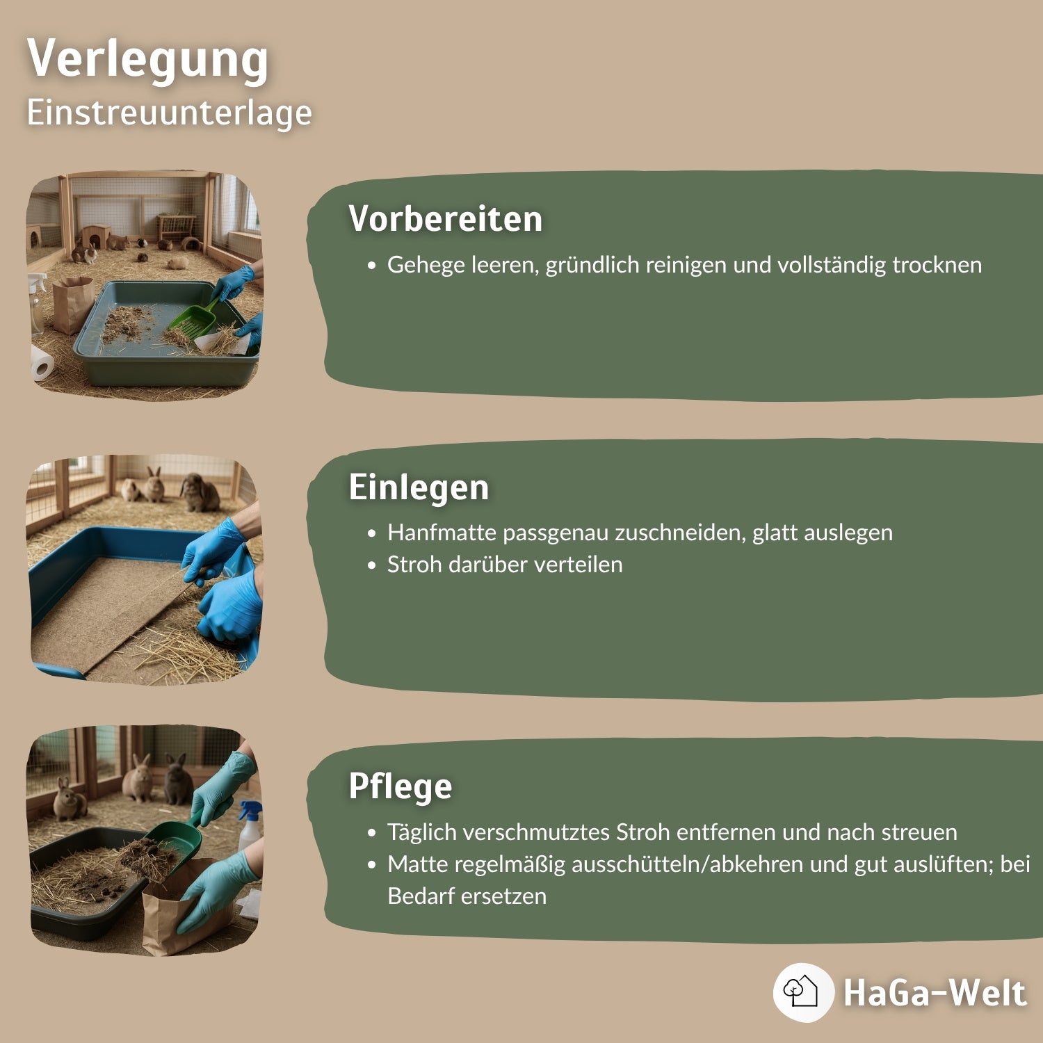 Hanfmatte - atmungsaktive Hanfmatte, perfekte Unterlage für Kleintierstreu – HaGa-Welt