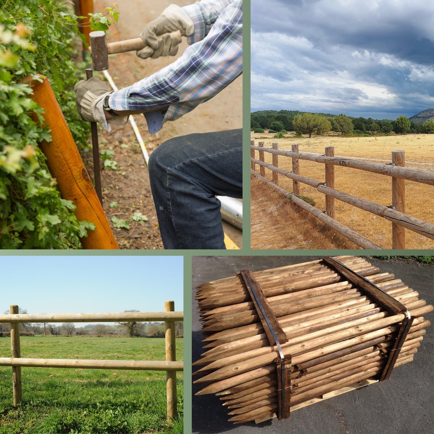 Holzpfahl, KDI grün – widerstandsfähig für den Zaun- und Gartenbau – HaGa-Welt