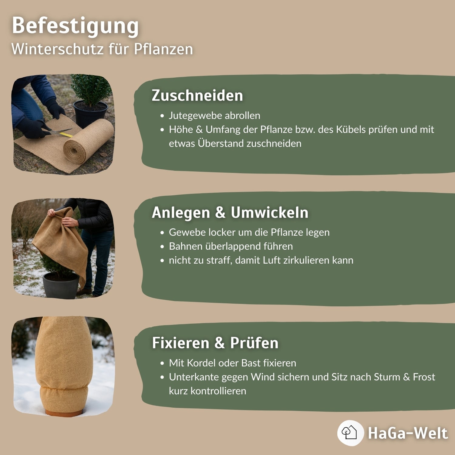Jutegewebe Meterware –vielseitiger und natürlicher Jutestoff für den Winterschutz – HaGa-Welt