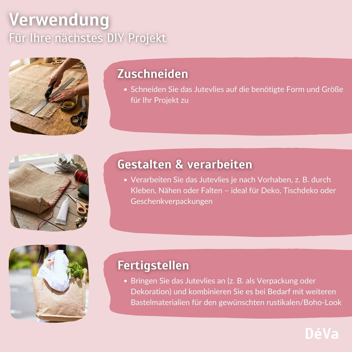 Jutevlies zum Basteln – DIY Ideen sind aus Jute gemacht – HaGa-Welt