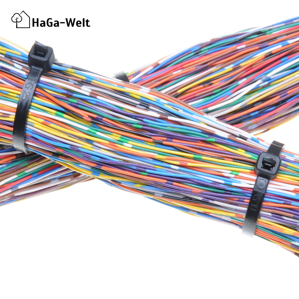 Kabelbinder, 100 Stück, 300 mm x 3,6 mm, für vielfältige Befestigungsmöglichkeiten – HaGa-Welt