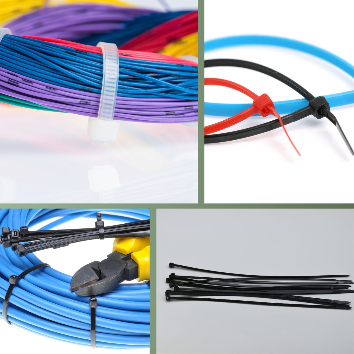 100 attaches de câble 300 mm x 4,8 mm pour clôture en filet d'ombrage