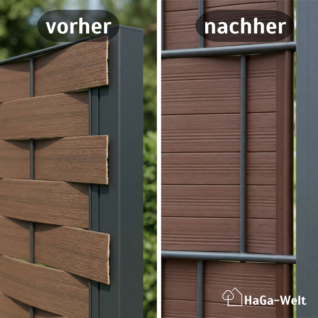 Rails de serrage pour bandes de confidentialité en PE