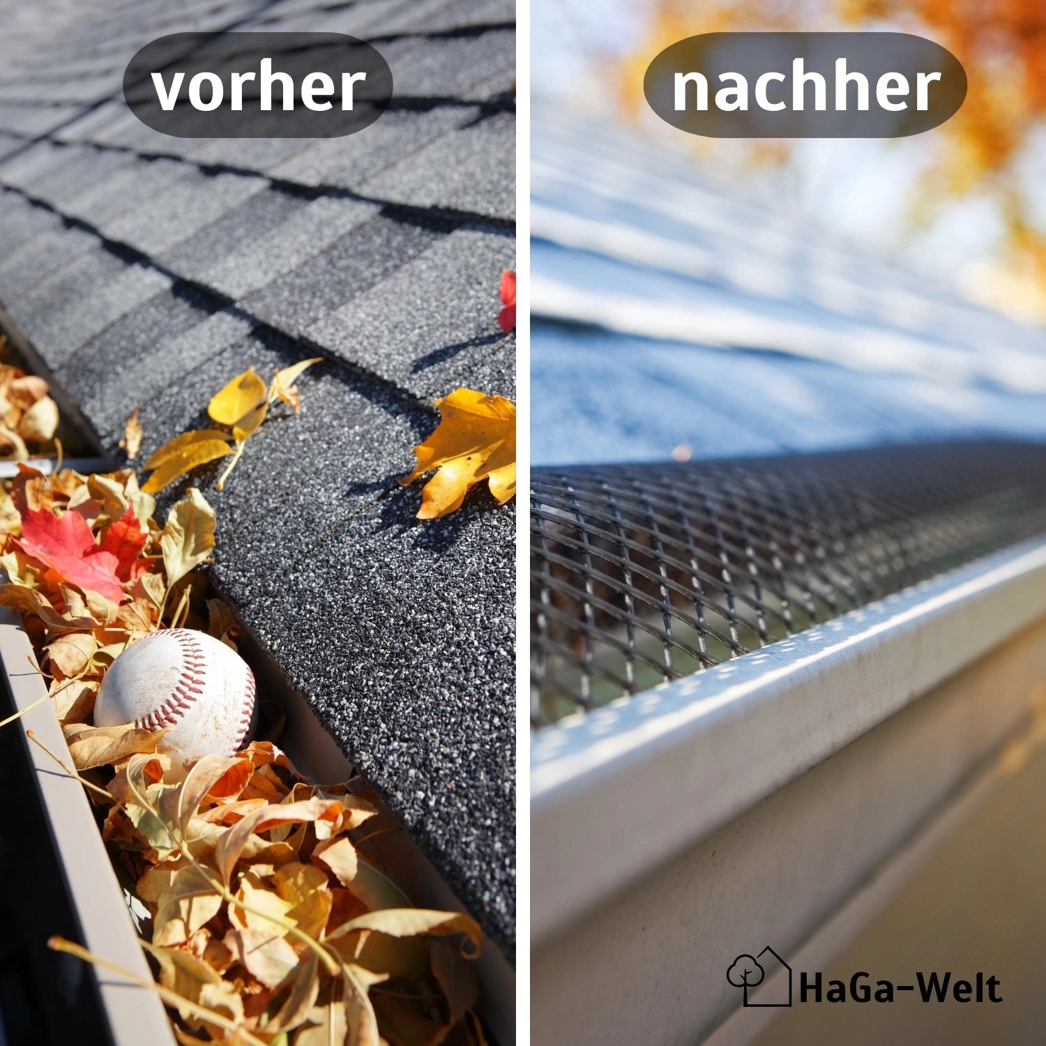 Dachrinnen Laubschutz in versch. Farben & Breiten – HaGa-Welt