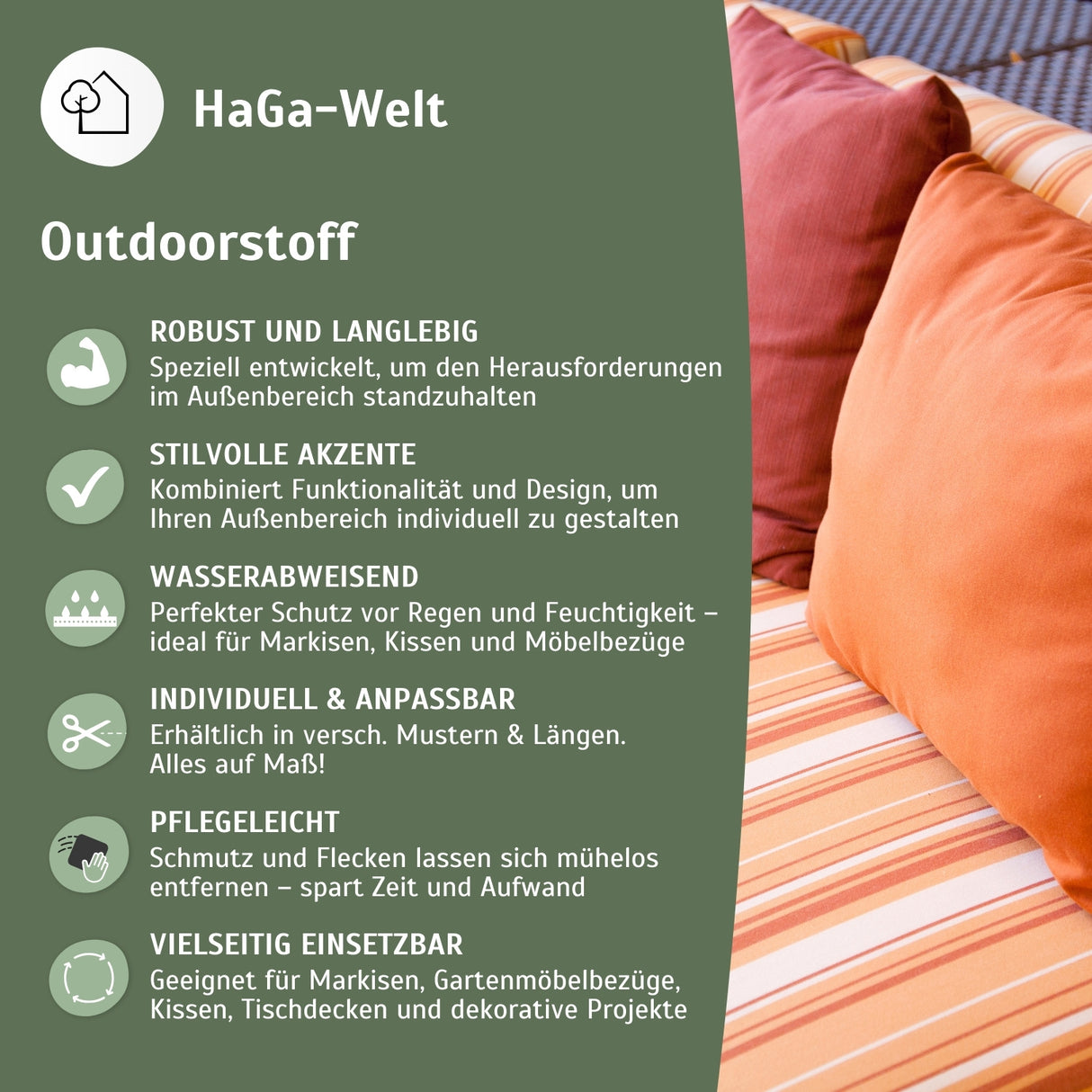 Outdoor Stoff Meterware – wasserabweisender Stoff für draußen – HaGa-Welt