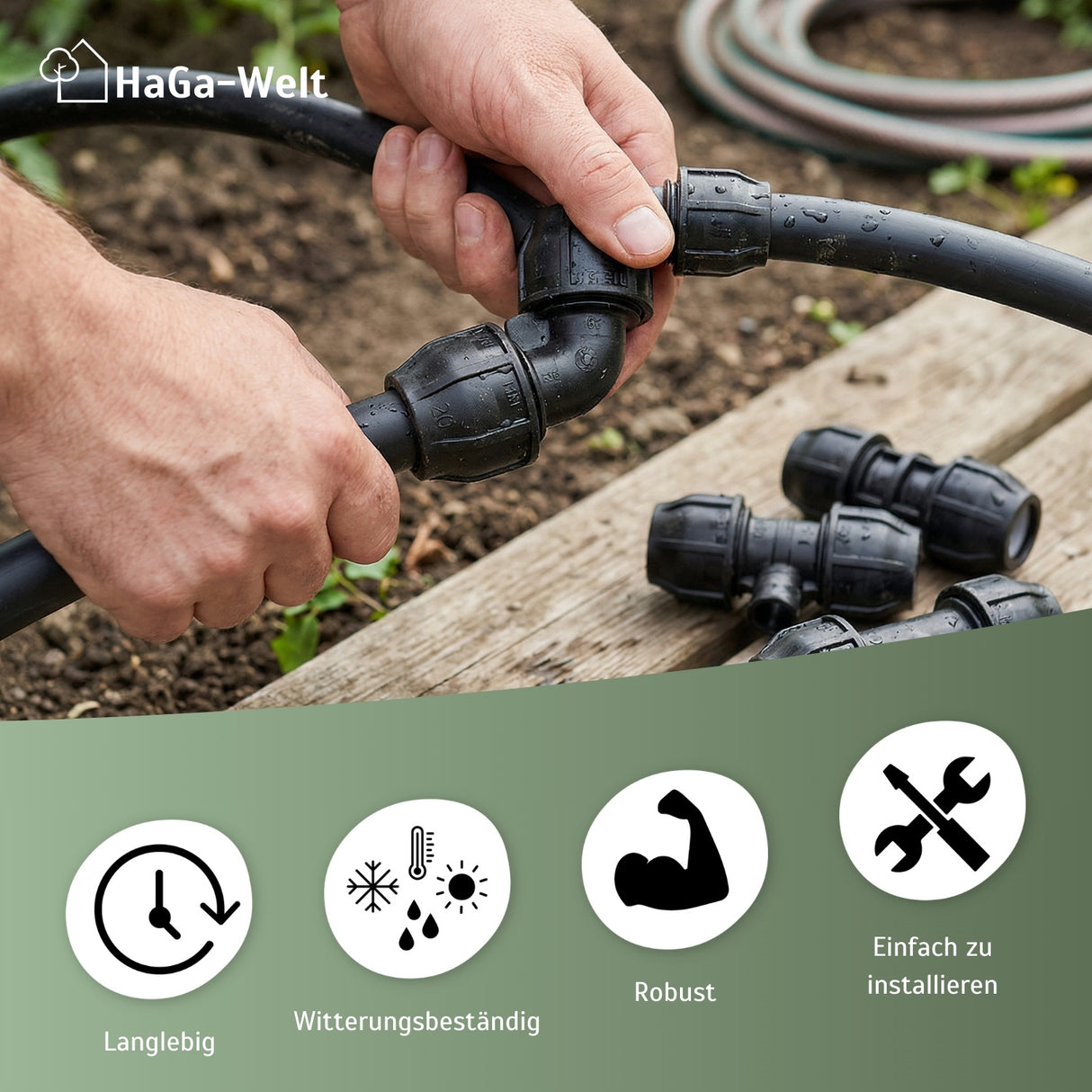 Verschraubung für PE Rohr - sichere Schlauchverbindung für Ihren Gartenschlauch – HaGa-Welt