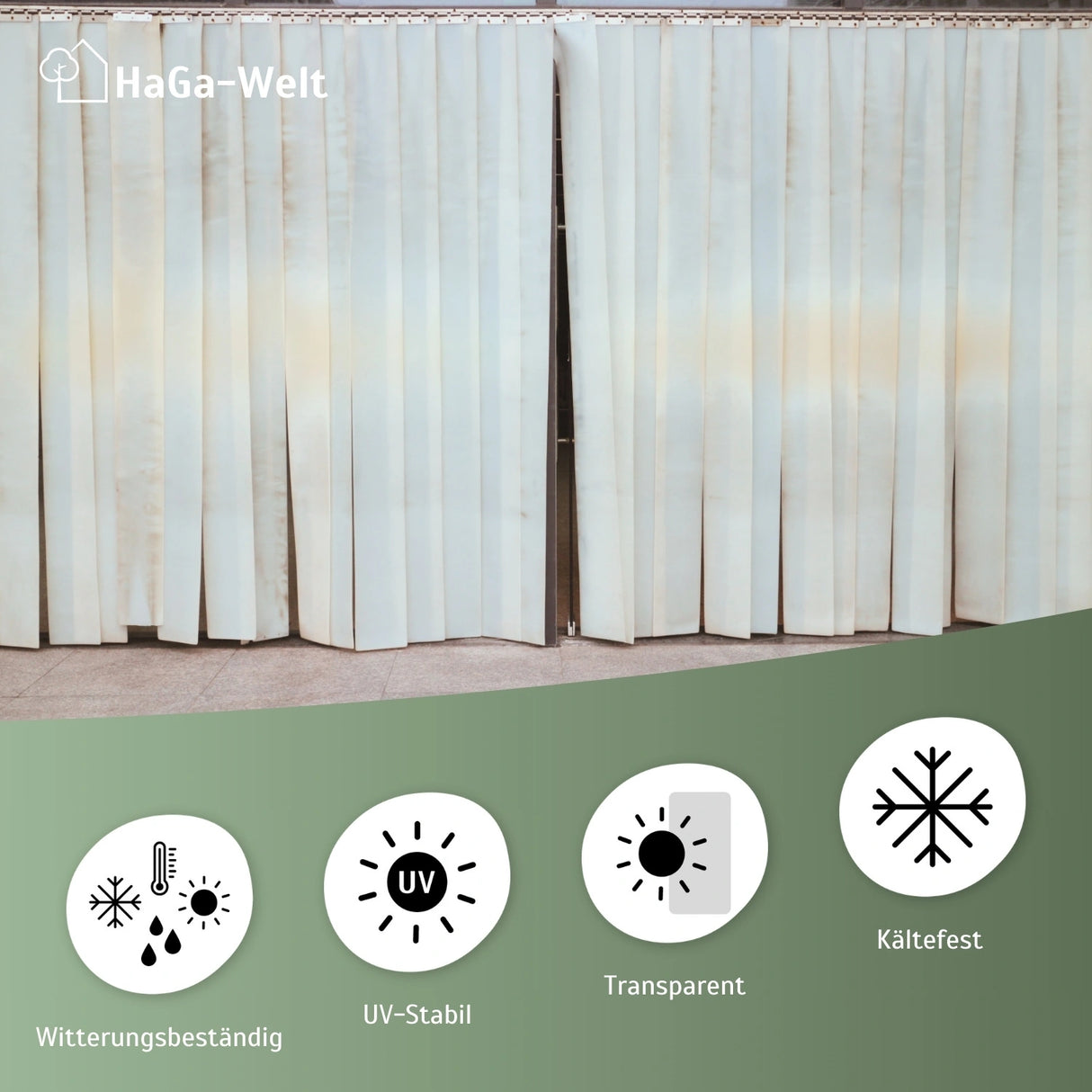 PVC-Lamellenvorhang 20 cm breit Streifenvorhang Set inkl. Zubehör – HaGa-Welt