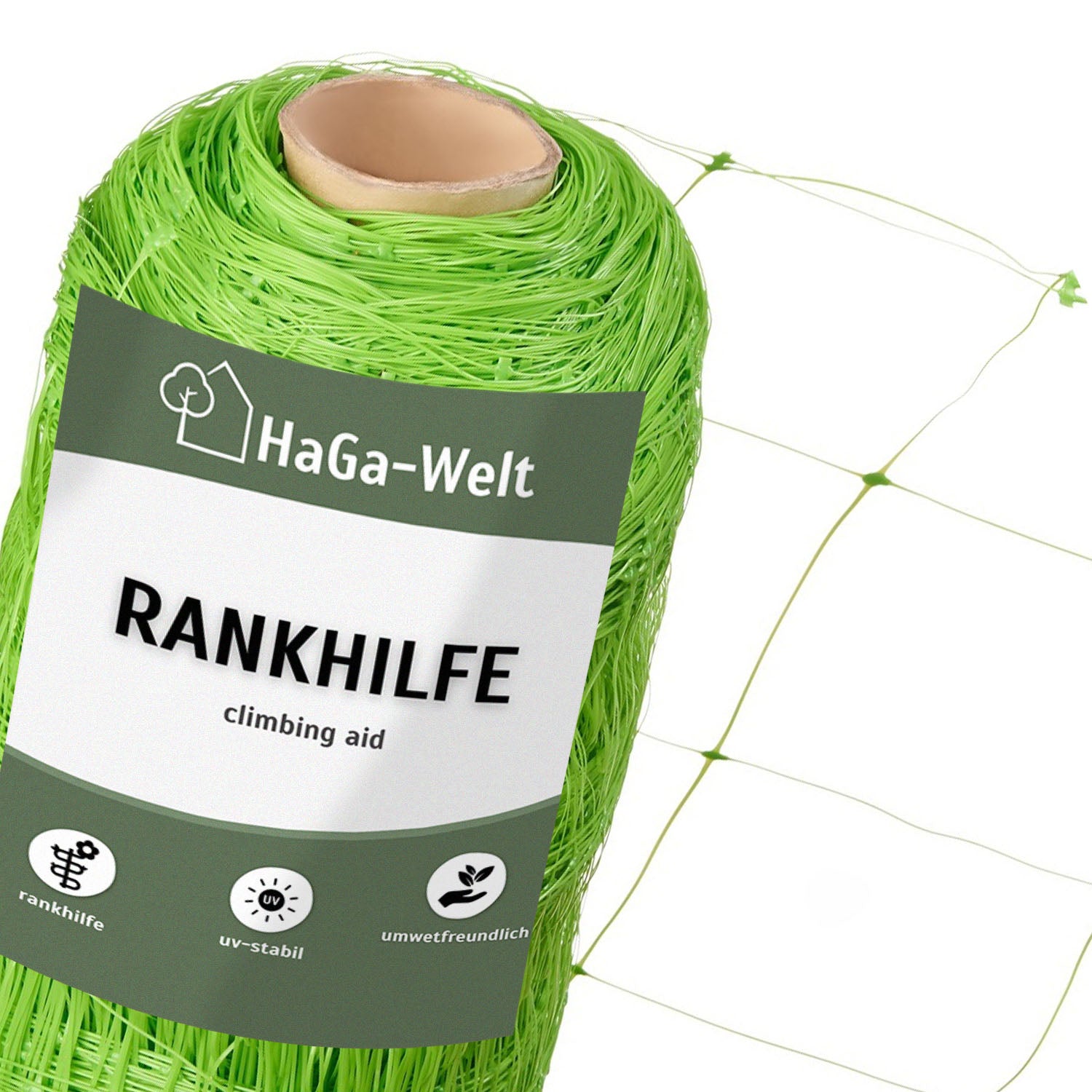 Rankhilfe in verschiedenen Maßen Masche 140mm Ranknetz für Kletterpflanzen grün – HaGa-Welt