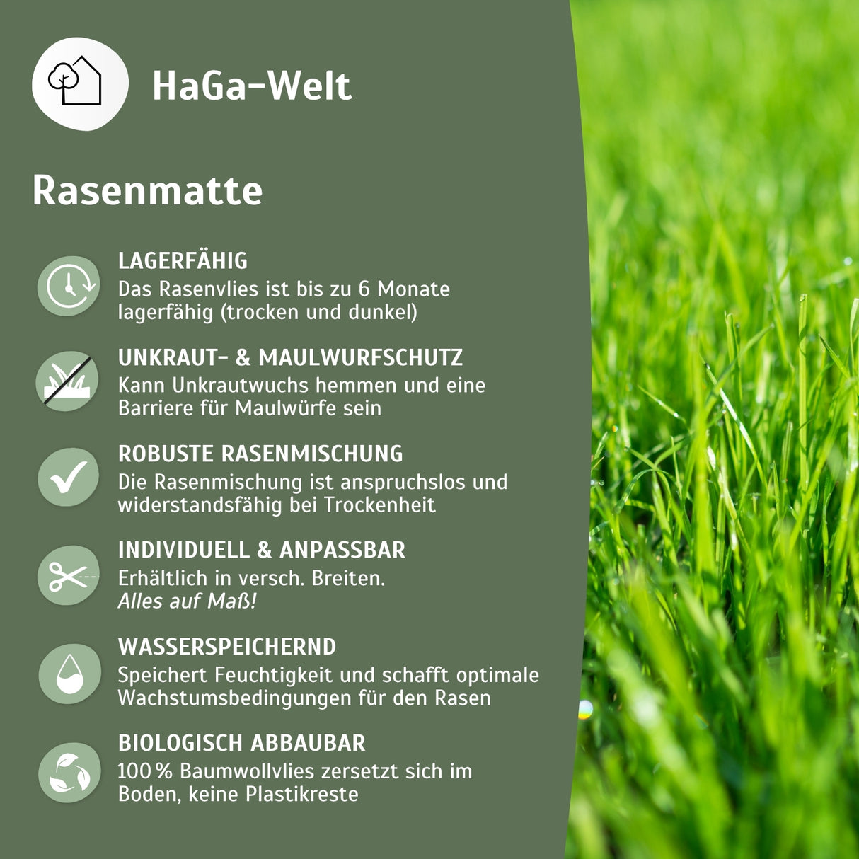 Rasenmatte – schneller Weg zu schönem Rasen – HaGa-Welt
