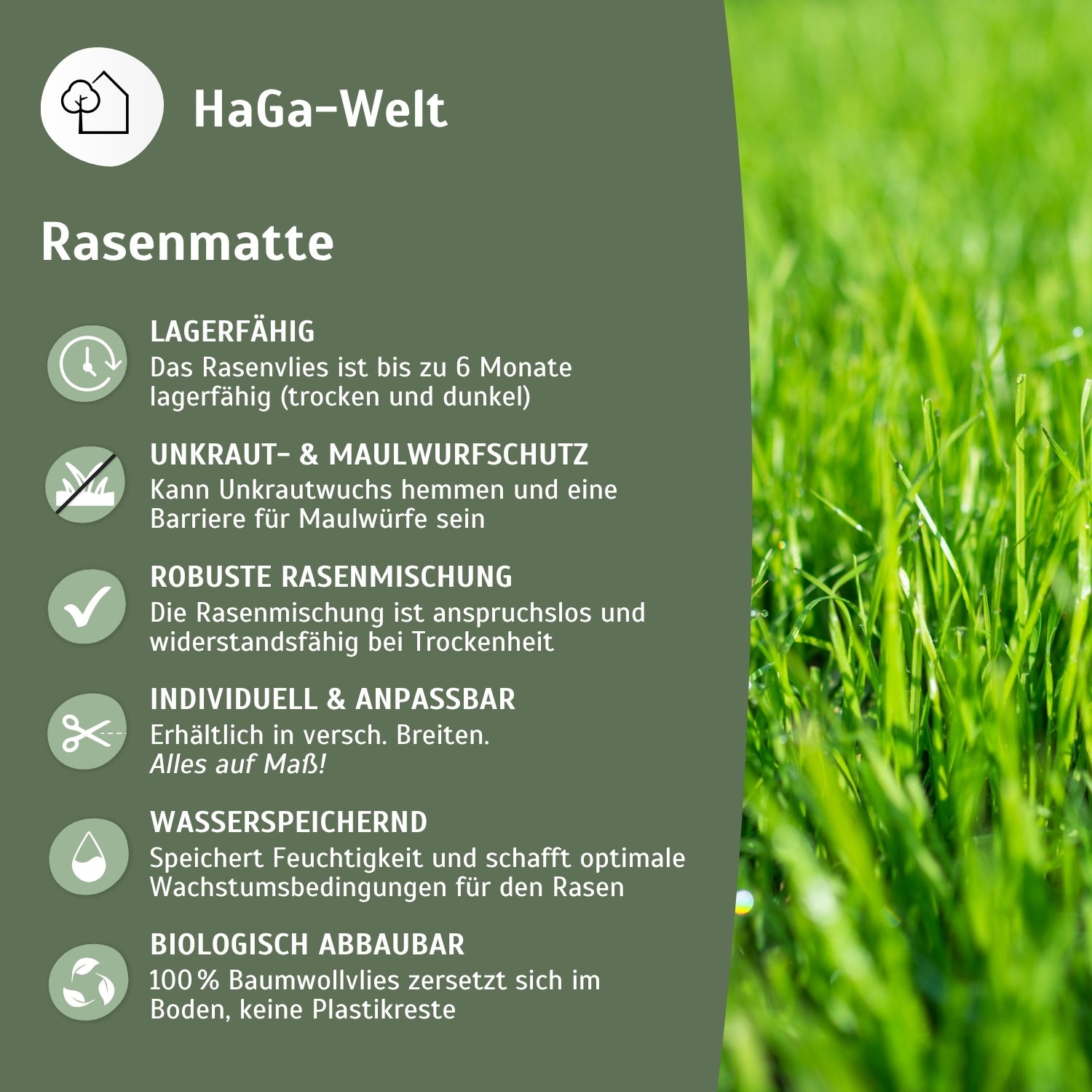 Rasenmatte – schneller Weg zu schönem Rasen – HaGa-Welt
