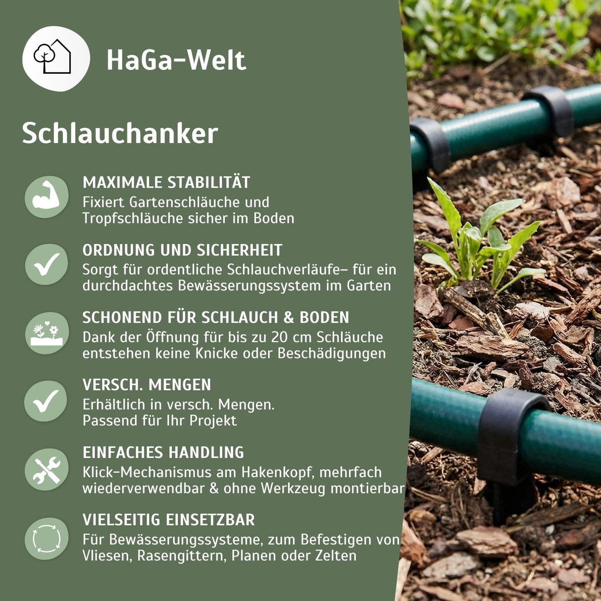 Schlauchhaken - idealer Bodenanker für den Gartenschlauch – HaGa-Welt