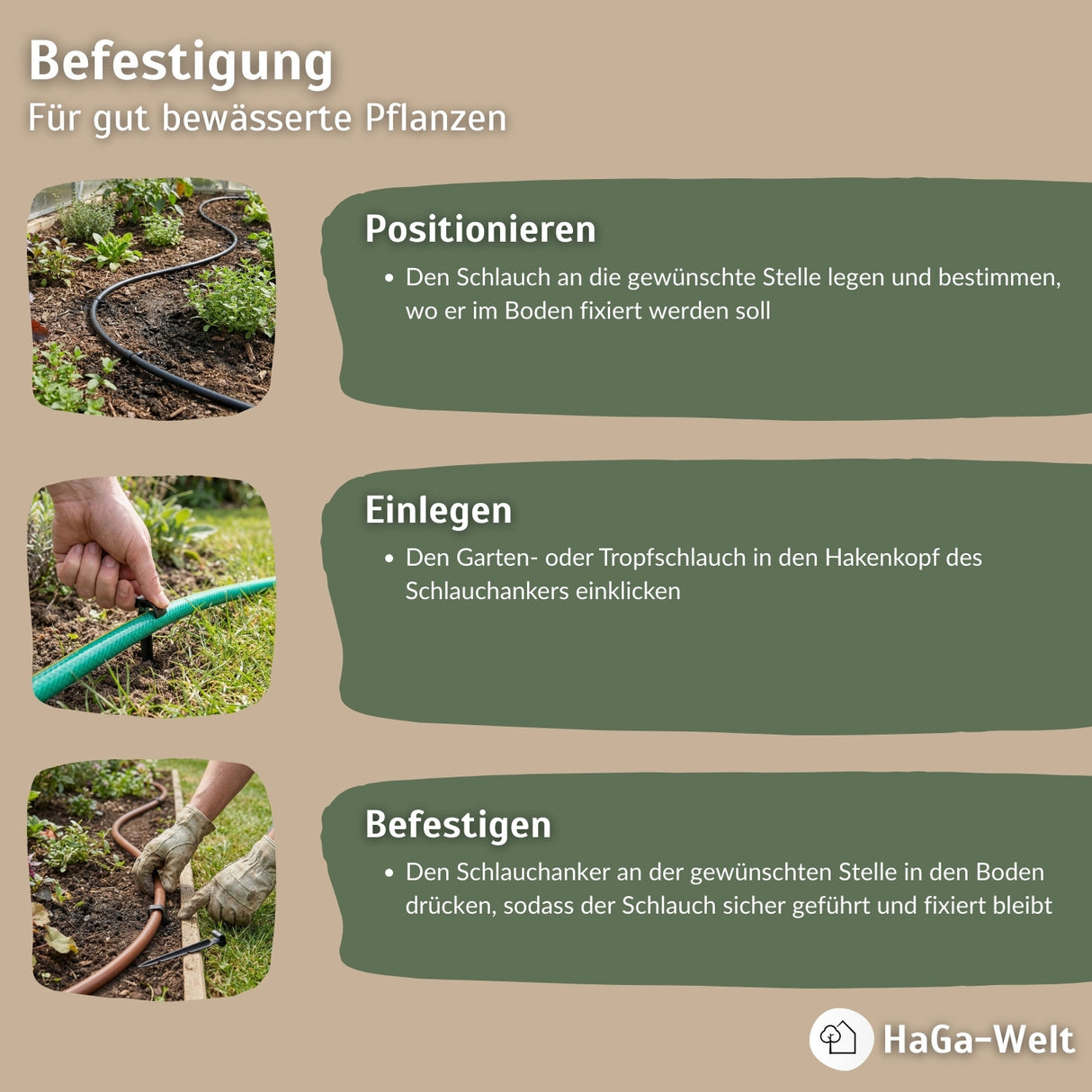 Schlauchhaken - idealer Bodenanker für den Gartenschlauch – HaGa-Welt