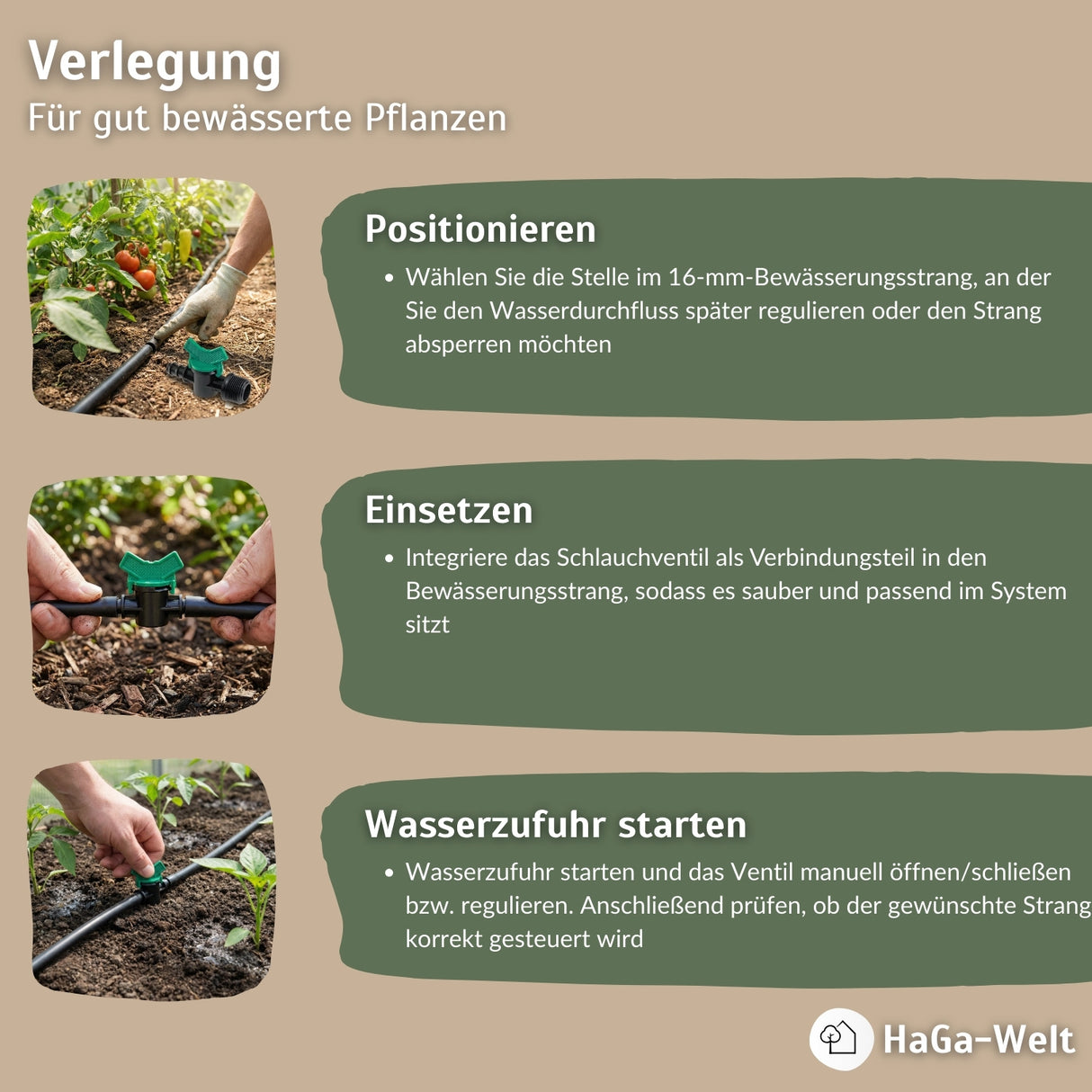 Schlauchventil 16mm x 16mm Bewässerungsventil – HaGa-Welt