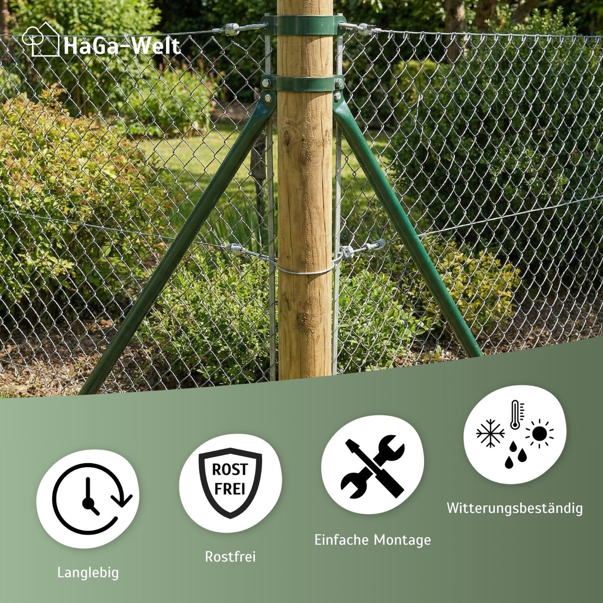 Strebenschelle rund versch. Ø Befestigungsschelle für Zaunbau in braun – HaGa-Welt