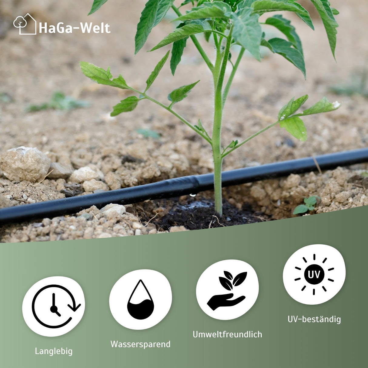 Tropfschlauch mit Druckkompensation in dunkelbraun – HaGa-Welt