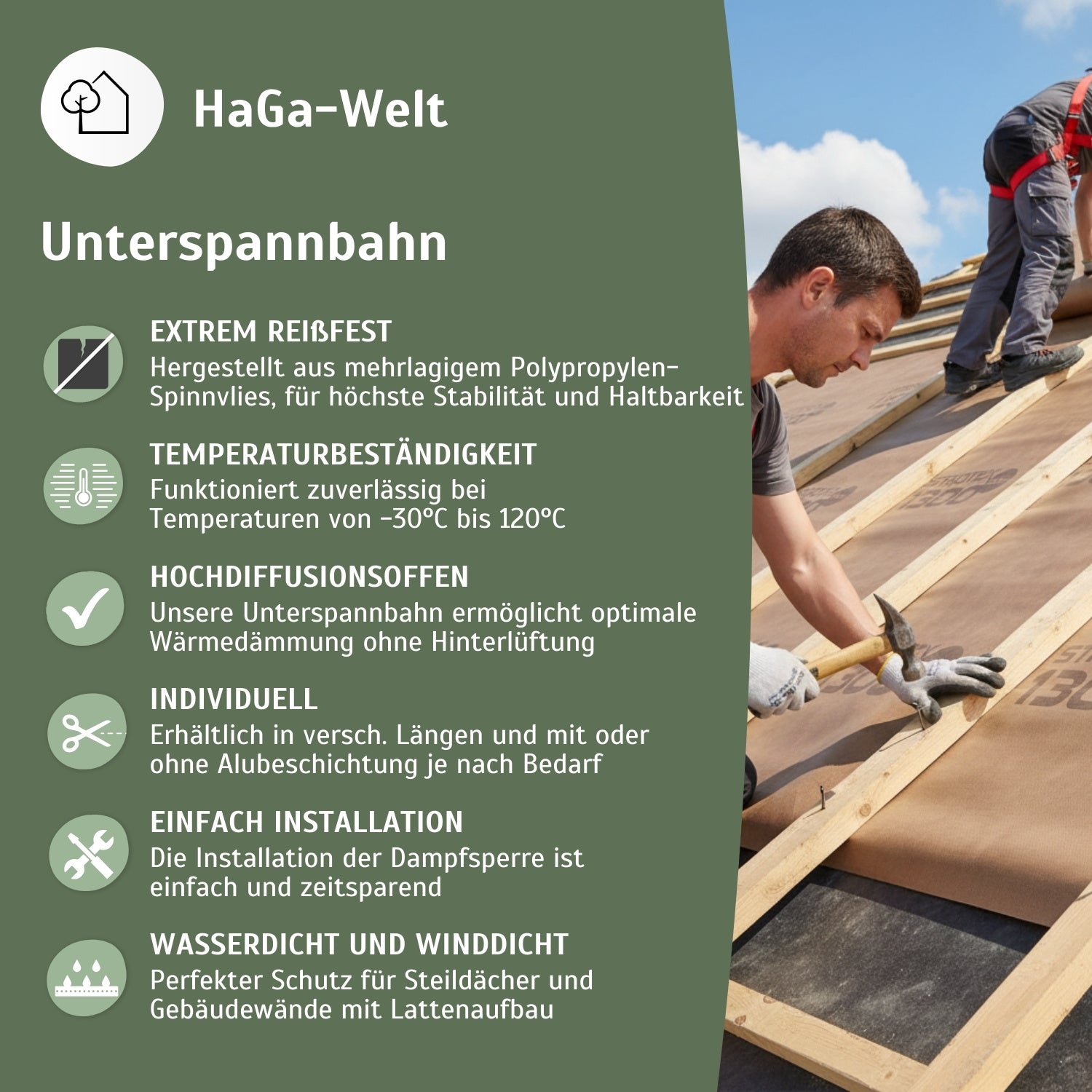 Unterspannbahn – perfekte Dampfsperre für Ihr Dach – HaGa-Welt