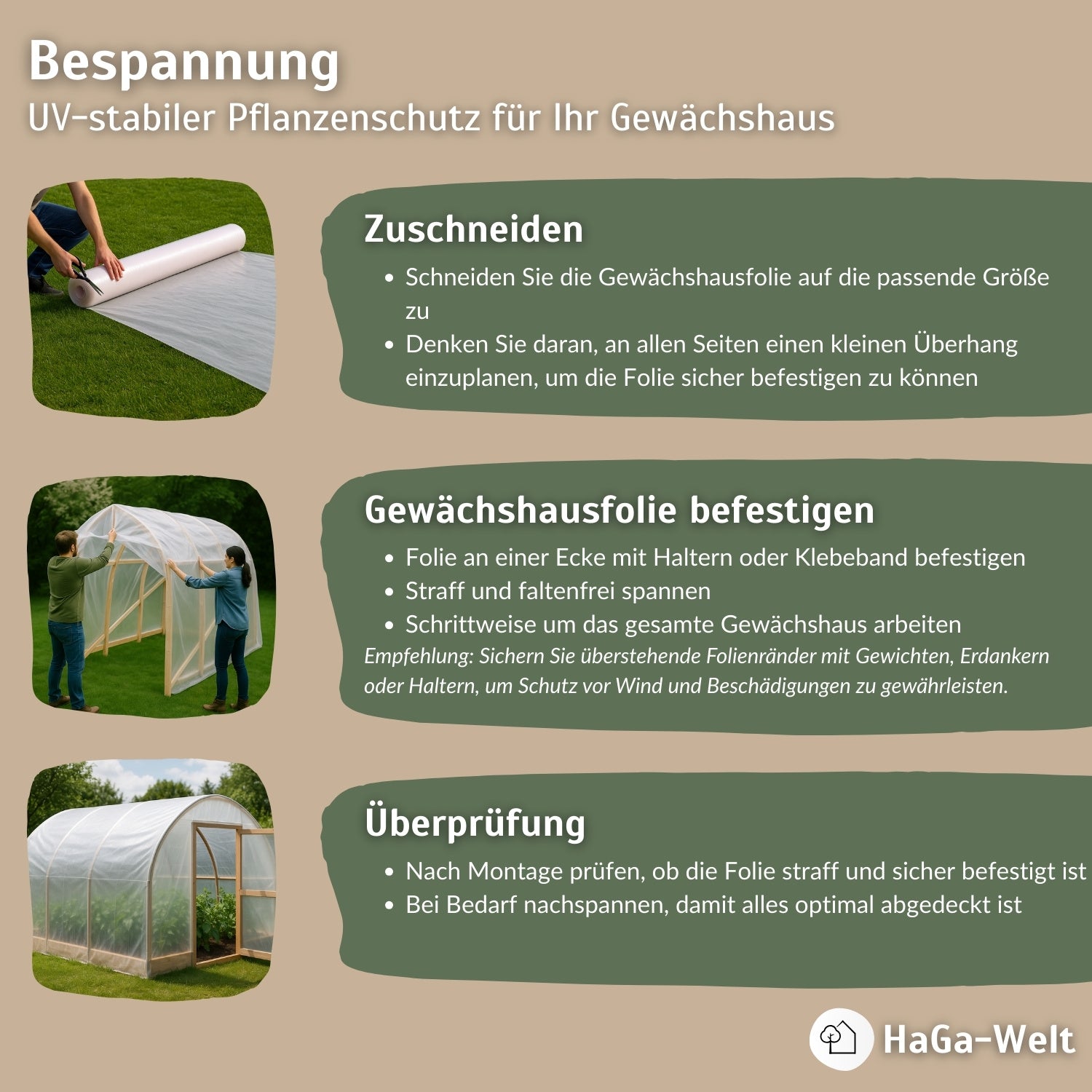 Gewächshausfolie UV2 – geeignet für Folientunnel und Gewächshäuser – HaGa-Welt