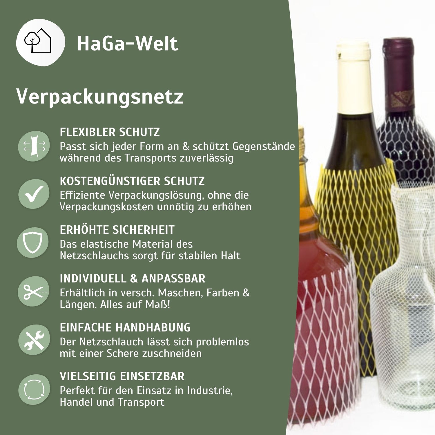 Verpackungsnetz versch. Abmessungen und Farben Netzschlauch Schutznetz – HaGa-Welt