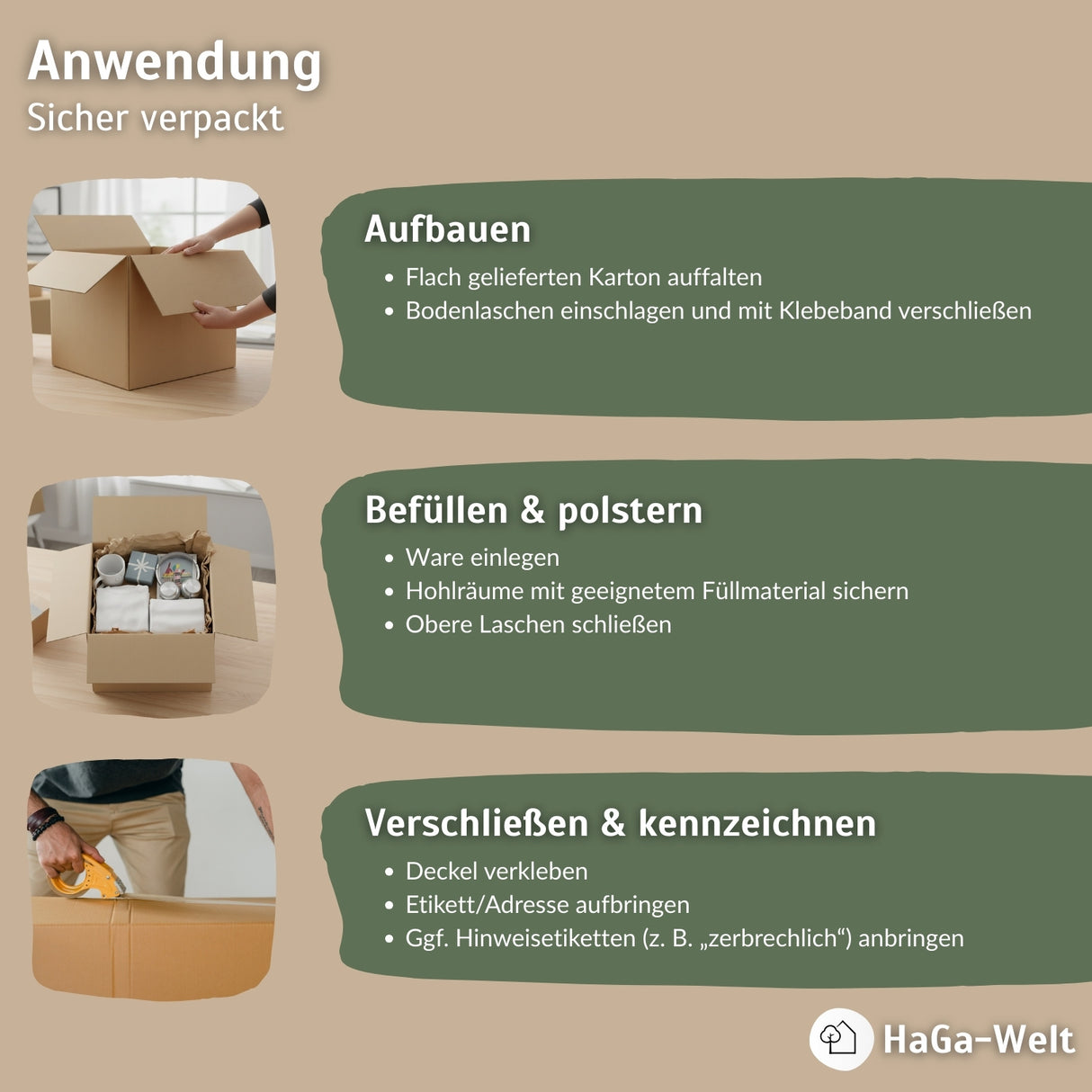 Karton – der ideale Versandkarton versch. Abmessungen DHL-konform Verpackung Karton – HaGa-Welt